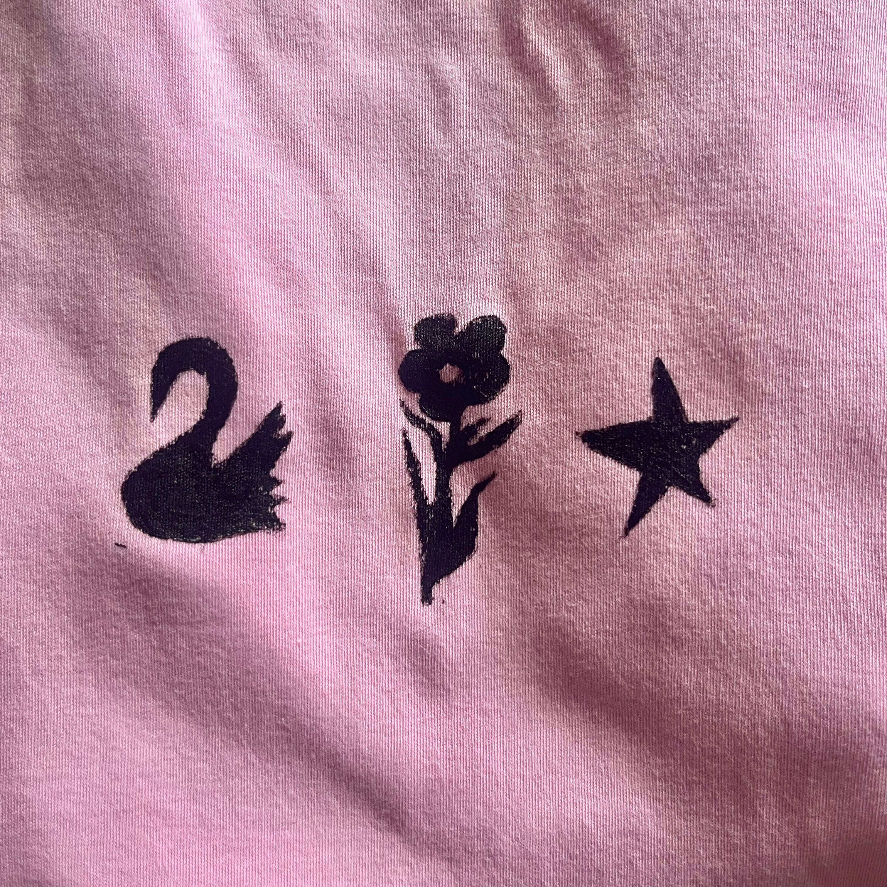 Upcycled Printed Pink Tee - Large