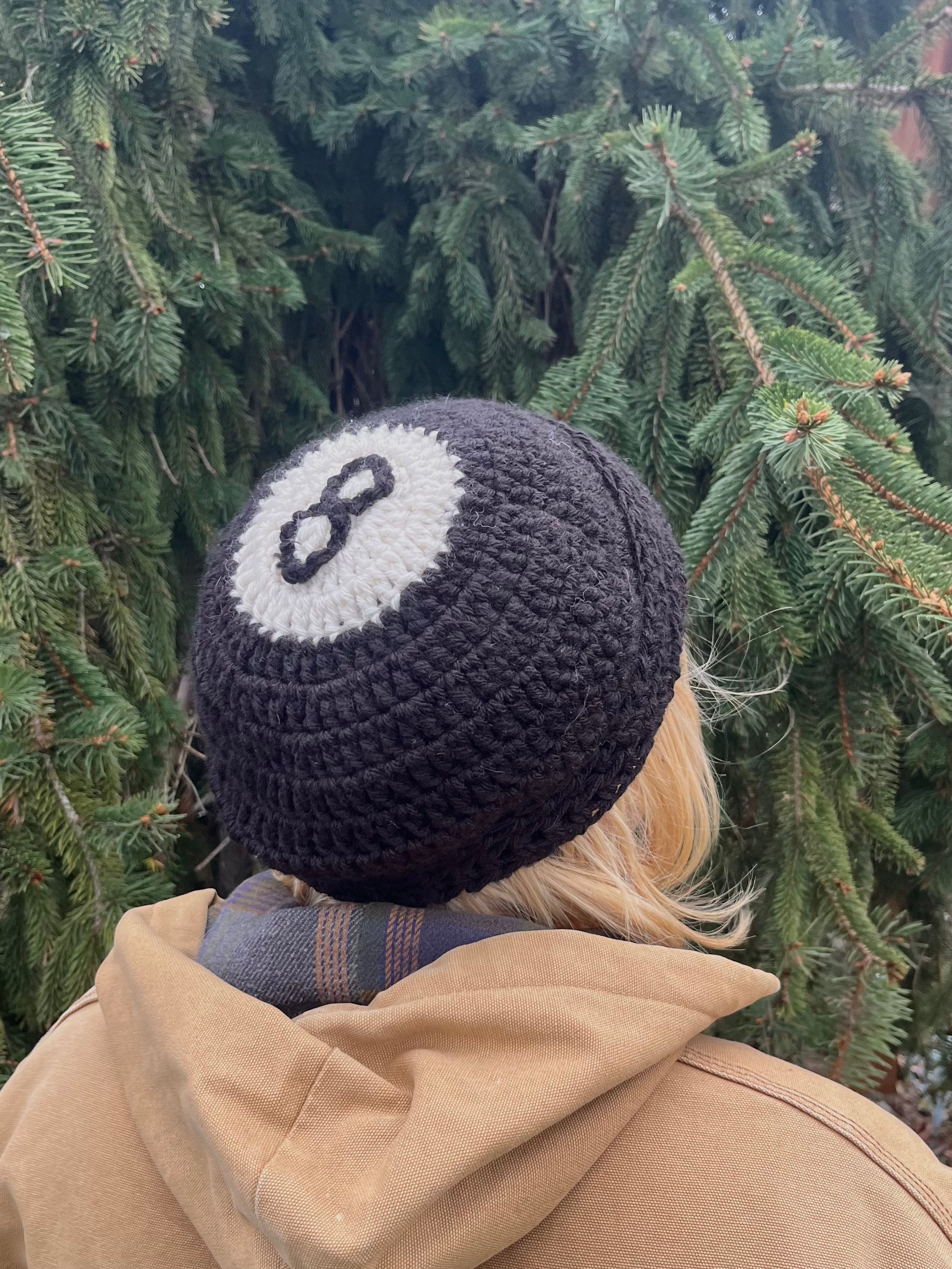 8 Ball Crochet Beanie - Size M/L
