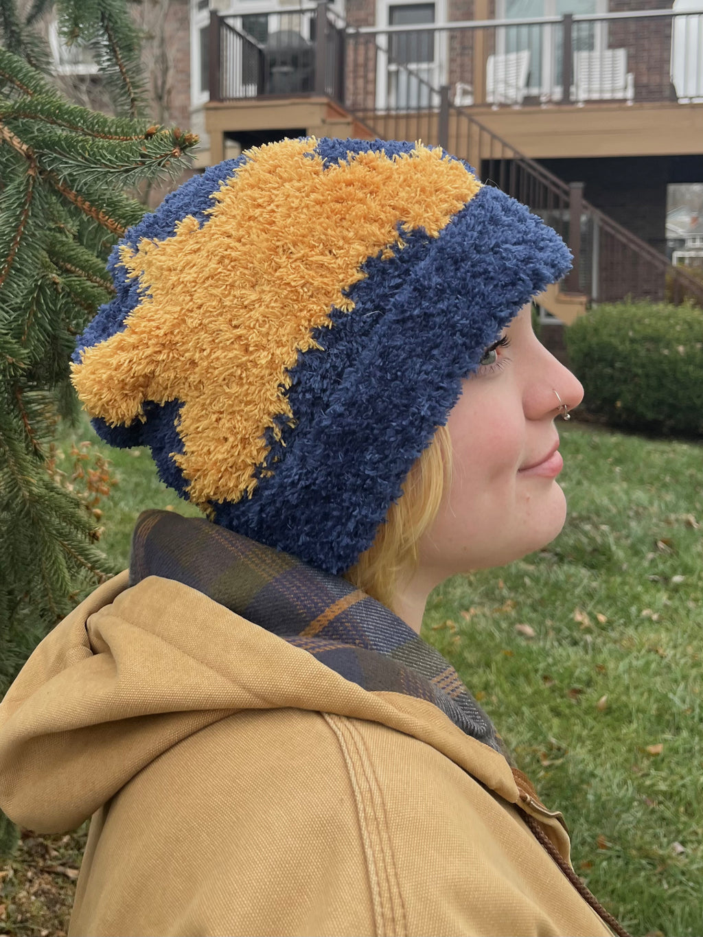 Fluffy Star Crochet Hat