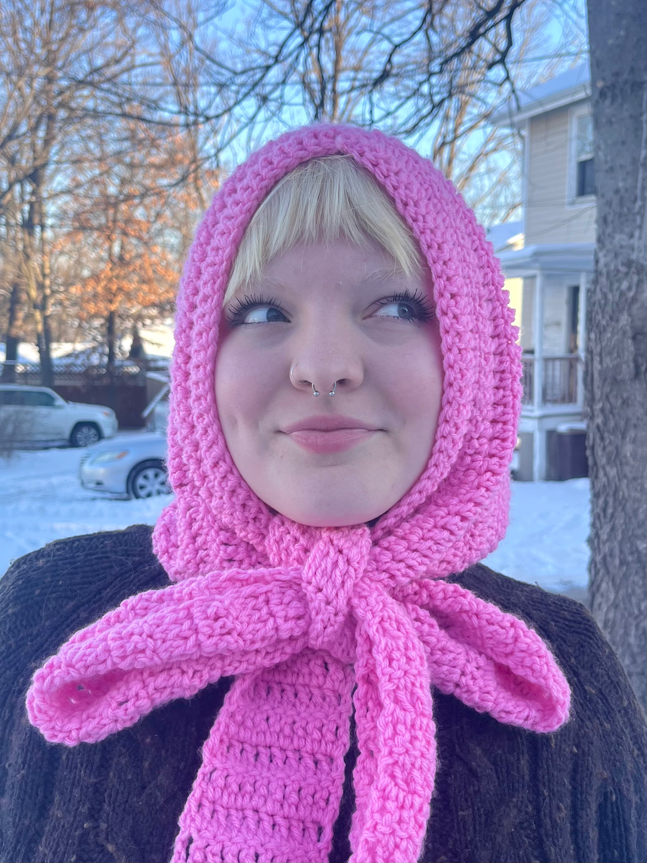 Pink Crochet Scoodie