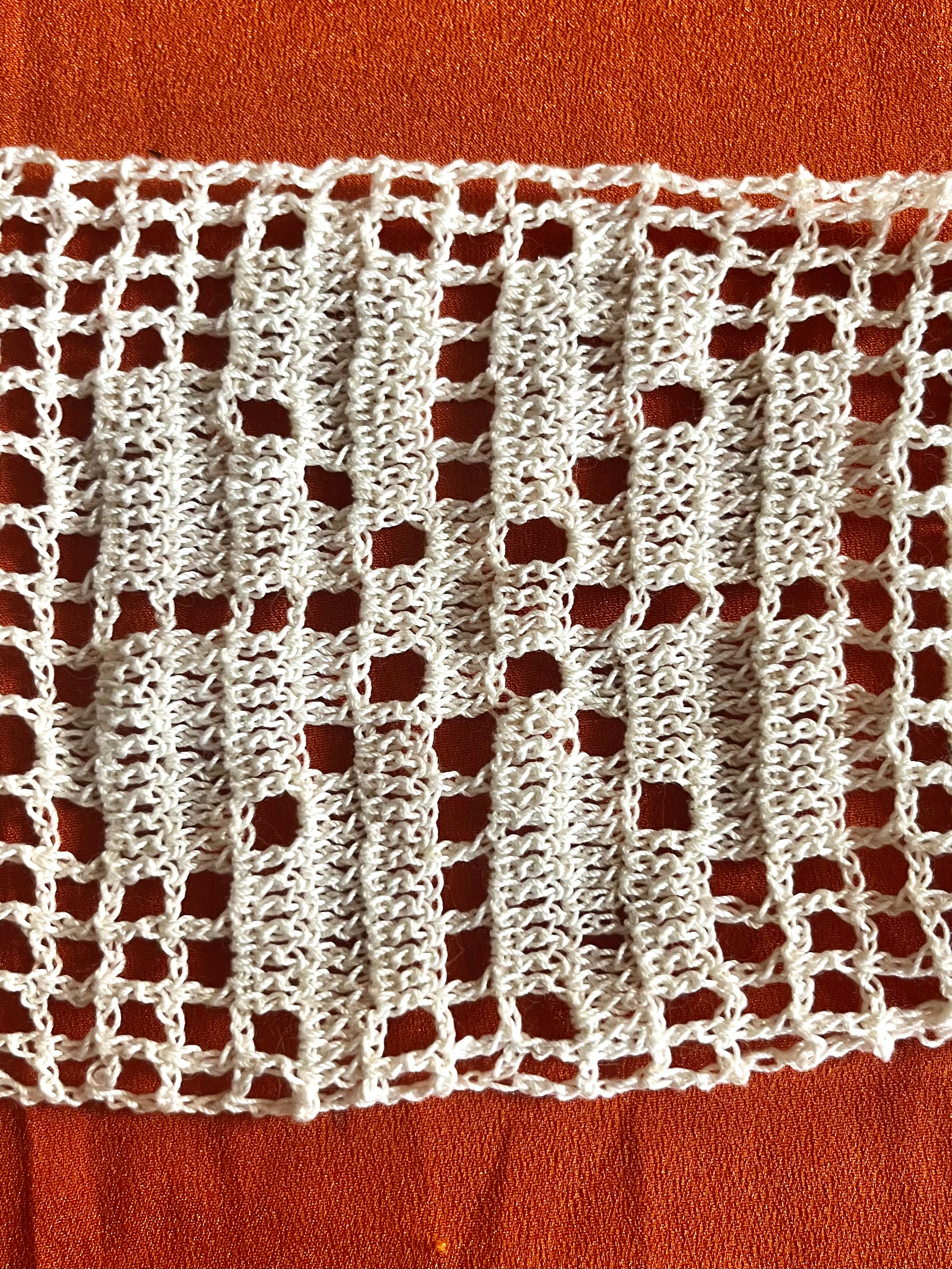 Filet Crochet Flower Headband