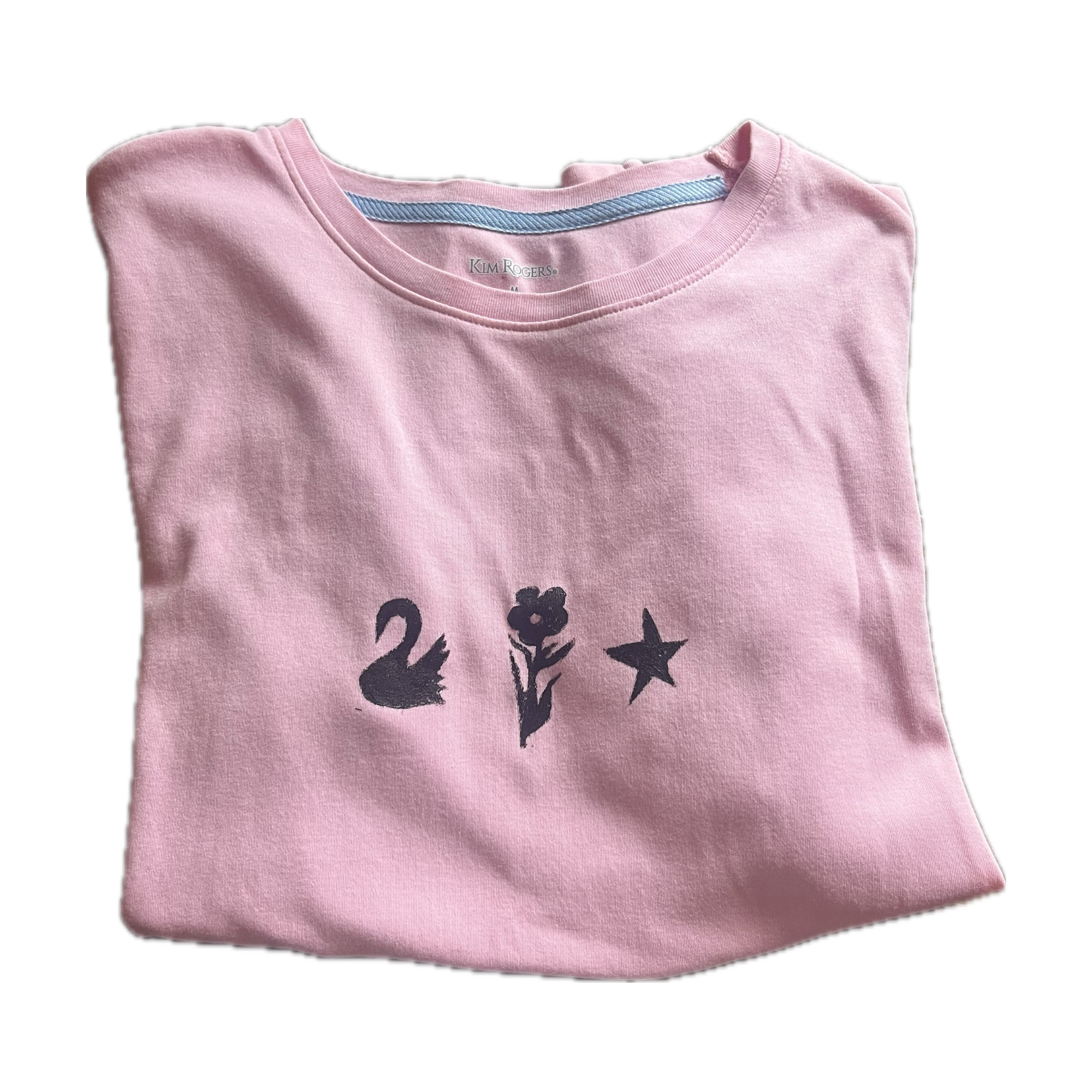 Upcycled Printed Pink Tee - Large